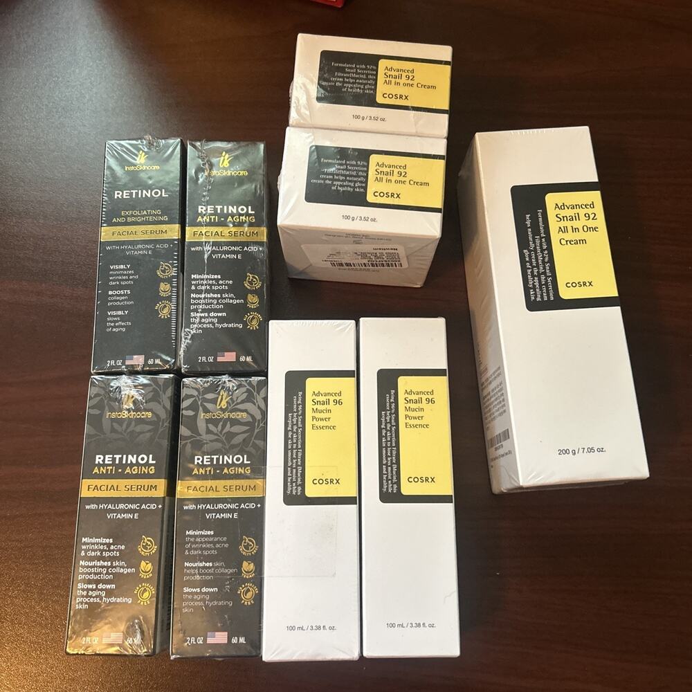 COSRX Advanced Snail 96 Set - Mucin Power Essence & Cream & Retinol Serum Lot